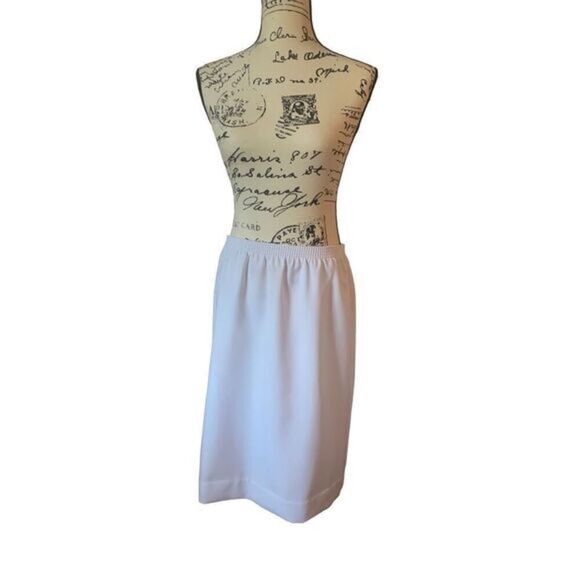 White Pencil Skirt with Elastic Waist - Picture 1 of 4